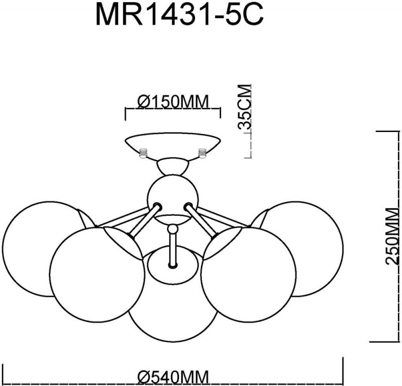 Накладная люстра MyFar MR1431-5C
