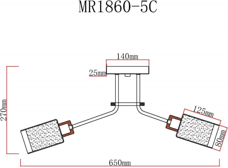 Накладная люстра MyFar MR1860-5C