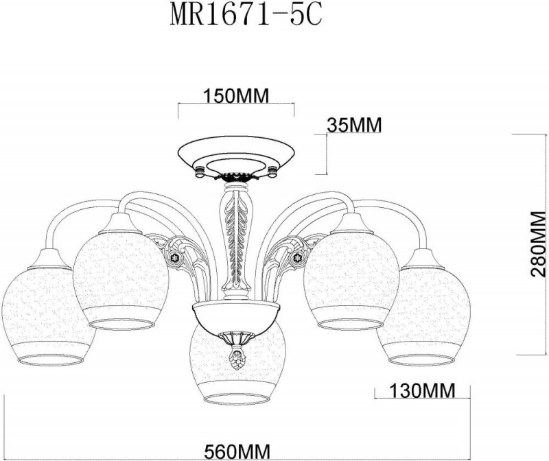 Люстра на штанге MyFar MR1671-5C