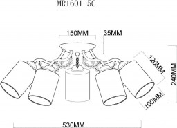 Накладная люстра MyFar MR1601-5C