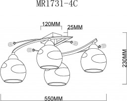 Люстра на штанге MyFar MR1731-4C