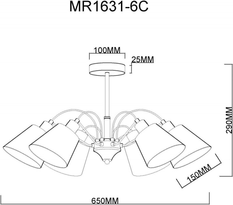 Люстра на штанге MyFar MR1631-6C