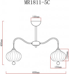 Люстра на штанге MyFar MR1811-5C