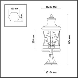 Садово-парковый светильник Odeon Light 4045/3B
