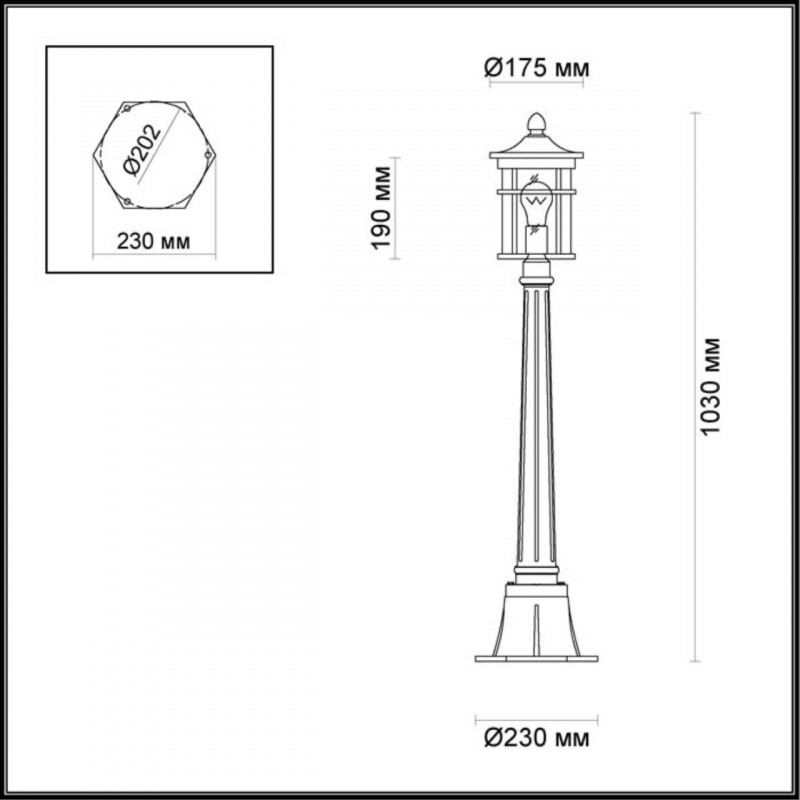 Садово-парковый светильник Odeon Light 4044/1F