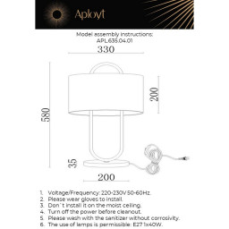 Настольная лампа APLOYT APL.635.04.01