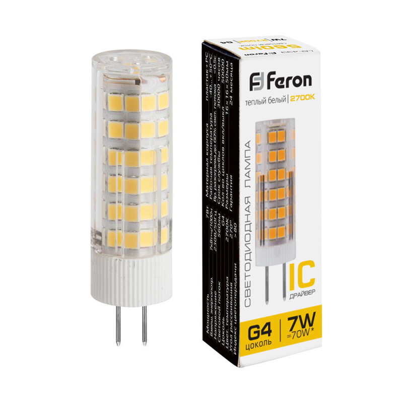 Светодиодная лампа Feron 25863 лампа светодиодная feron g4 7w 2700k прозрачная lb 433 25863