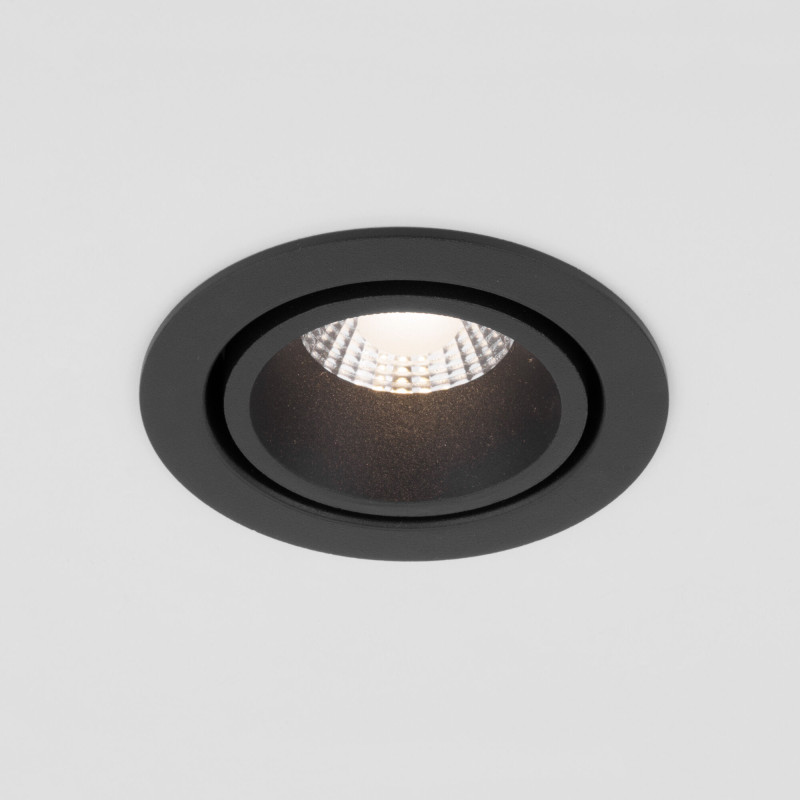 Встраиваемый светильник Elektrostandard 15267/LED 7W 3000K BK/BK черный/черный светильник g62153 1wl bk led 1x5вт 3000k 425лм цвет чёрный