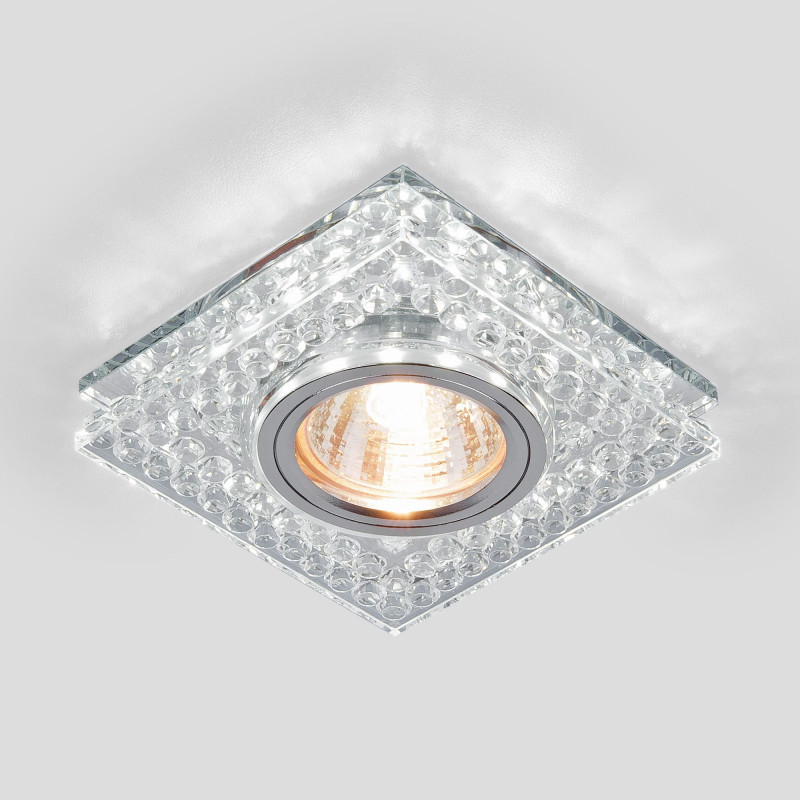 Встраиваемый светильник Elektrostandard 8391 MR16 CL/SL прозрачный/серебро встраиваемый светильник с двойной подсветкой elektrostandard 8371 mr16 белый серебро 4690389060618