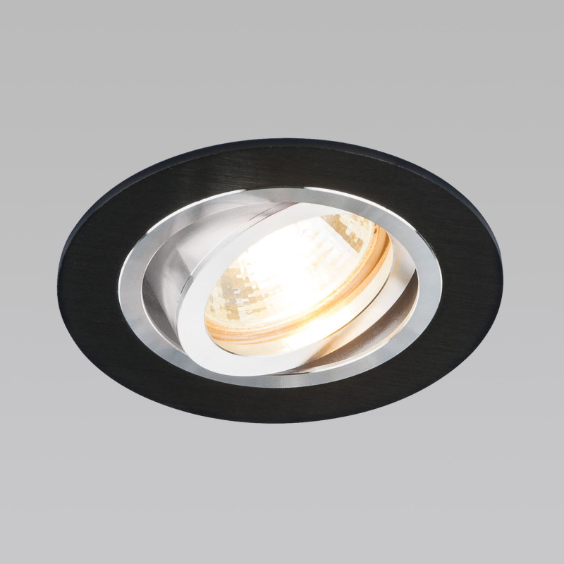 Встраиваемый светильник Elektrostandard 1061/1 MR16 BK черный светильник встраиваемый с белой led подсветкой feron cd916 потолочный mr16 g5 3 прозрачный