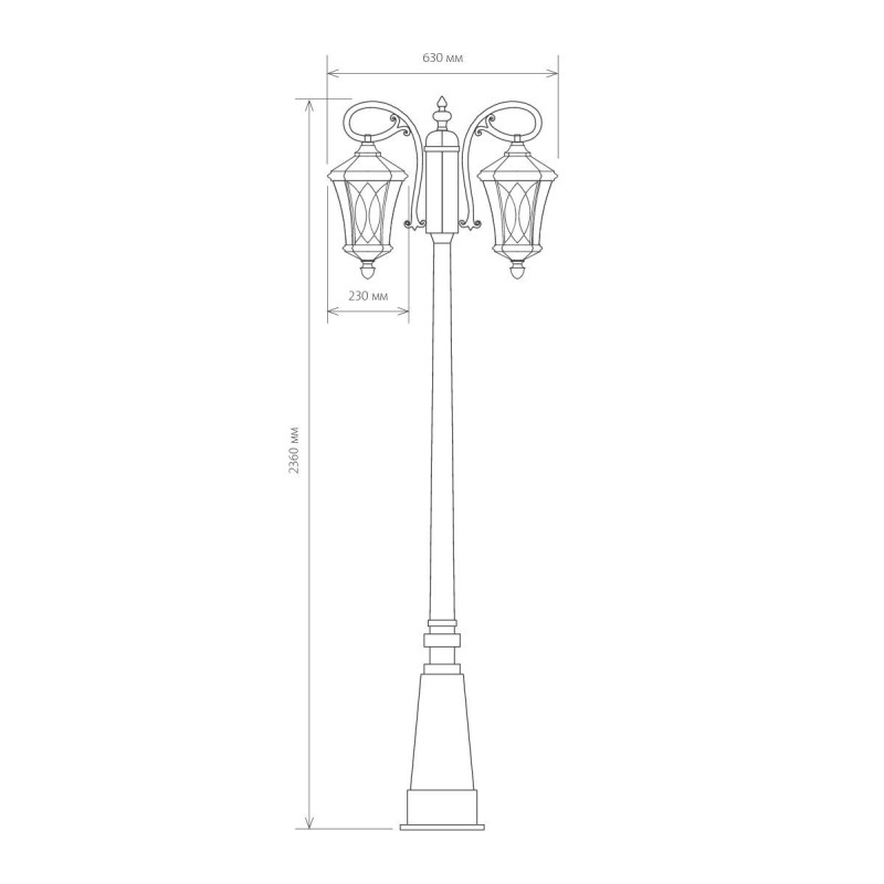Садово-парковый светильник Elektrostandard Virgo F/2 черное золото (арт. GLXT-1450F/2)