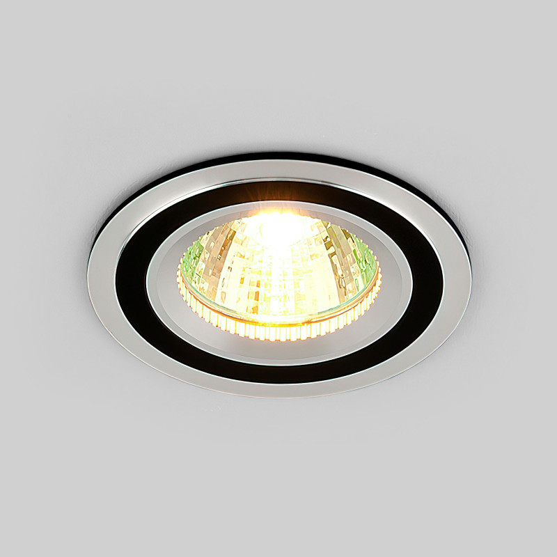 Встраиваемый светильник Elektrostandard 5305 MR16 CH/BK хром/черный светильник встраиваемый с белой led подсветкой feron cd8120 потолочный mr16 g5 3 белый