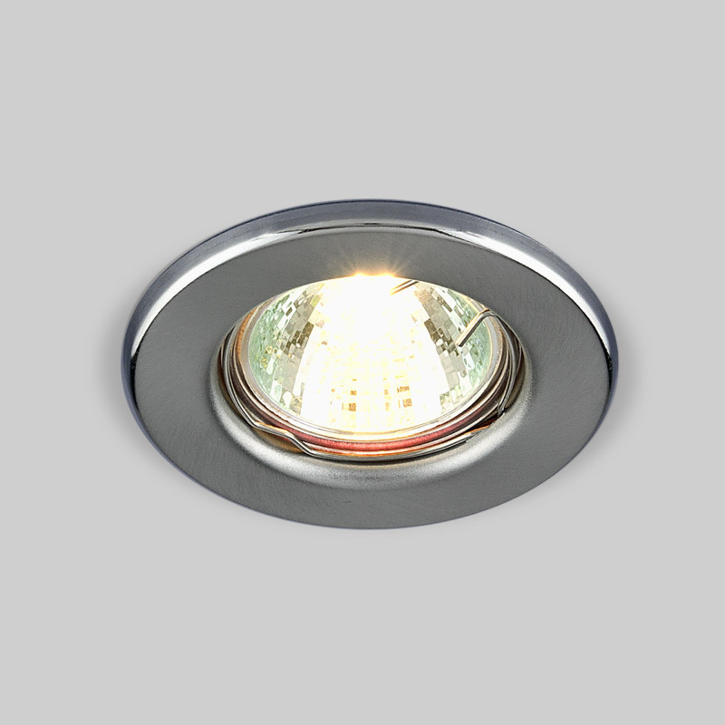 Встраиваемый светильник Elektrostandard 9210 MR16 SCH хром сатинированный светильник встраиваемый с белой led подсветкой feron cd911 потолочный mr16 g5 3 прозрачный