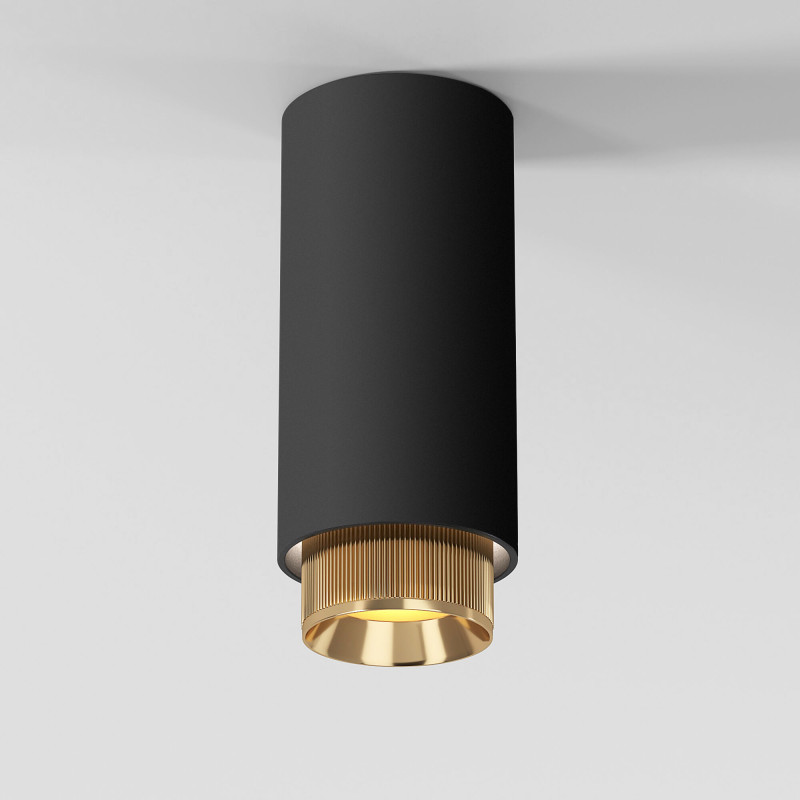 Накладной светильник Elektrostandard 25012/01 GU10 чёрный/золото профиль алюминиевый для светодиодной ленты угловой накладной 1 м чёрный