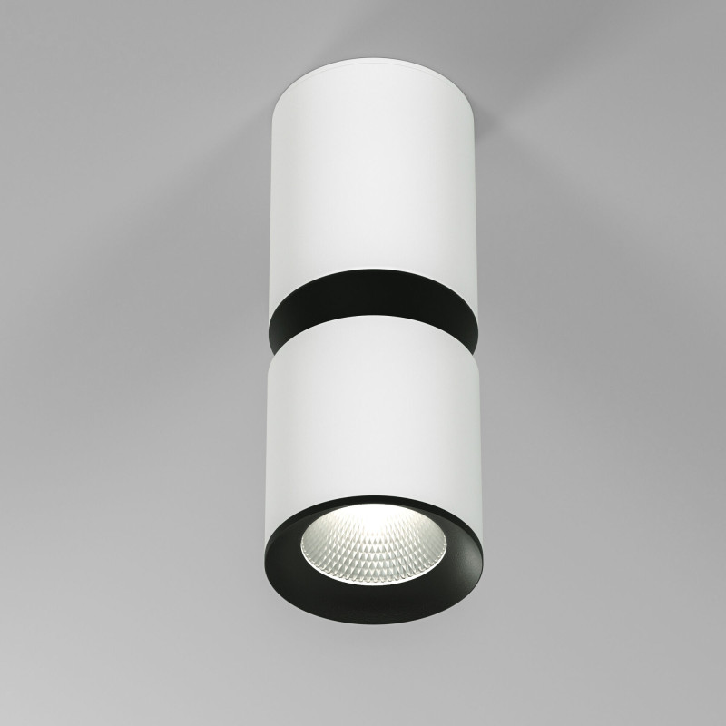 цена Накладной светильник Elektrostandard 25048/LED 12W 4000К белый/чёрный