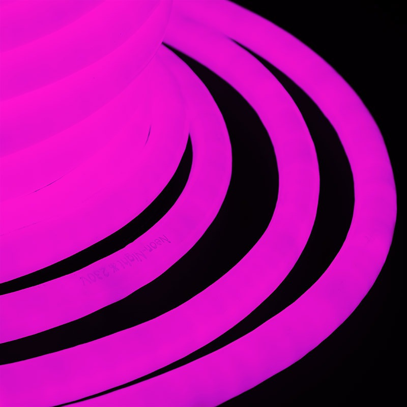 комплект светодиодной ленты iek неон 2835p120 120 диод 8 вт м 220 в 80 мм ip65 10 м розовый свет Гибкий Неон LED 360 (круглый) - розовый, бухта 50м Neon-Night 131-037