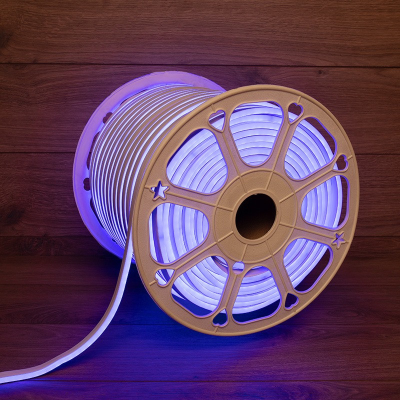 Гибкий неон LED SMD 8х16 мм, двухсторонний, синий, 120 LED/м, бухта 100 м Neon-Night 131-093 гибкий неон dip 12x26мм красный бухта 50м