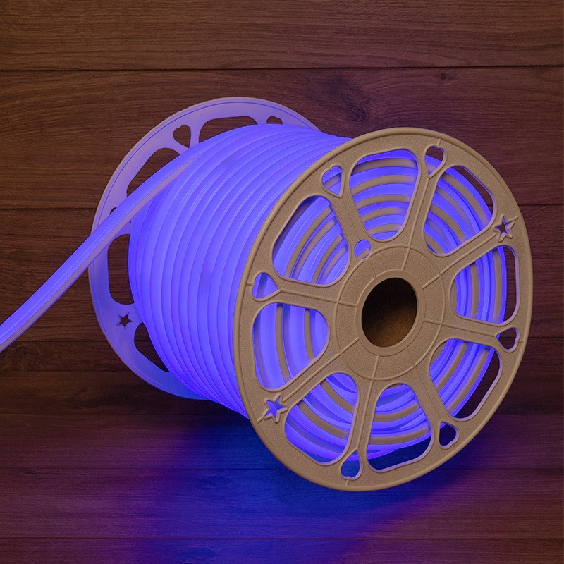 Гибкий неон LED SMD, форма – D, 16х16 мм, синий, 144 LED/м, бухта 50 м Neon-Night 131-083 гибкий неон dip 12x26мм красный бухта 50м