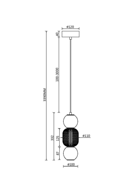 Подвесной светильник Maytoni MOD273PL-L16CH3K