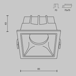 Встраиваемый светильник Maytoni Technical DL043-01-15W3K-D-SQ-W