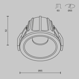 Встраиваемый светильник Maytoni Technical DL043-01-10W3K-D-RD-WB