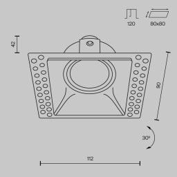 Встраиваемый светильник Maytoni Technical DL042-01-SQ-W