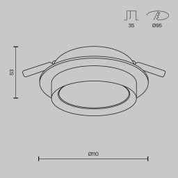 Встраиваемый светильник Maytoni Technical DL086-GX53-RD-B