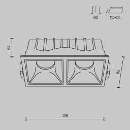 Встраиваемый светильник Maytoni Technical DL043-02-10W3K-D-SQ-W