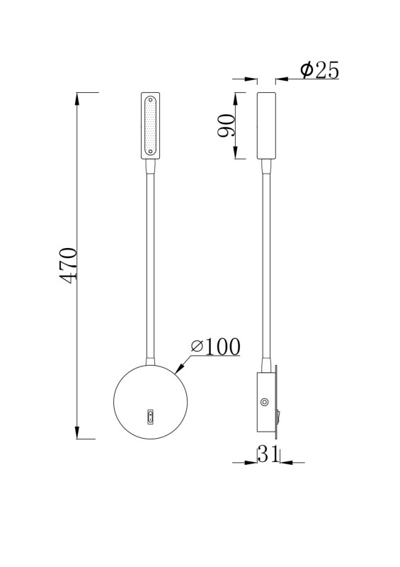 Бра Maytoni Technical C035WL-L3B3K