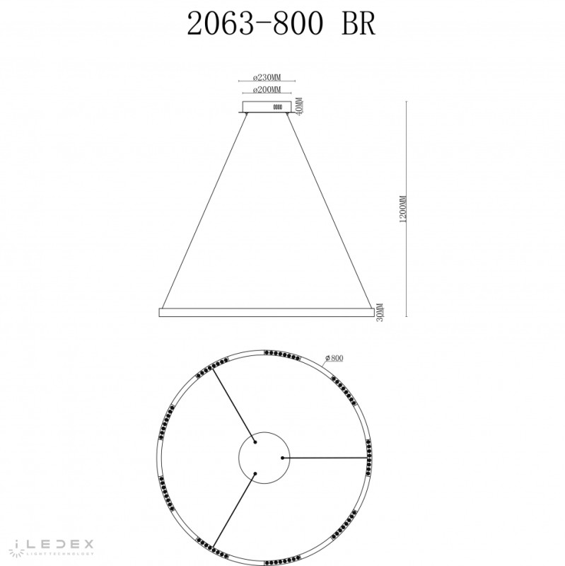 Подвесной светильник iLedex 2063-D800 BR