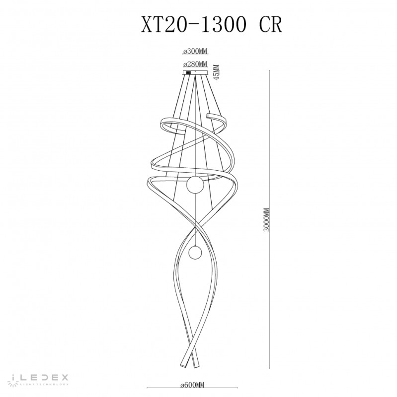 Каскадная люстра iLedex XT20-1300 CR