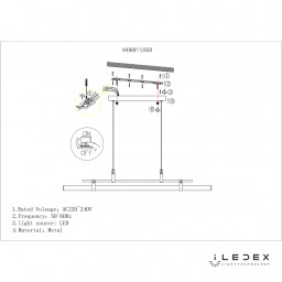 Подвесной светильник iLedex 9498P-32W-3000K BK-BR-WH