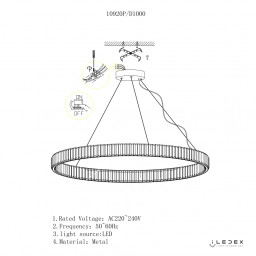 Подвесной светильник iLedex 10920P/1-38W-3000K-D1000 GL-CL