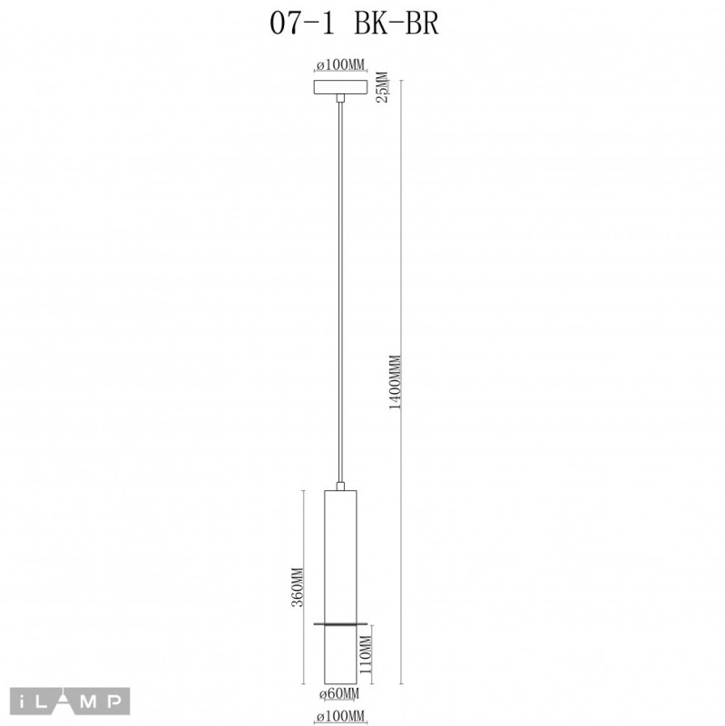 Подвесной светильник iLamp 10705-1 BK-BR