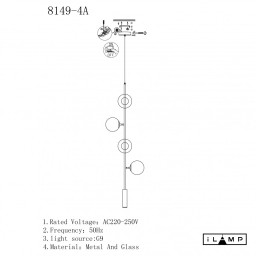 Подвесной светильник iLamp 8149P/4A BR-SM