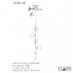 Подвесной светильник iLamp 8149P/4B BK-SM