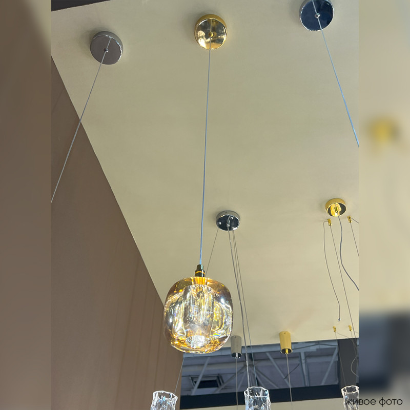 Подвесной светильник Crystal Lux BOX SP1 GOLD/AMBER