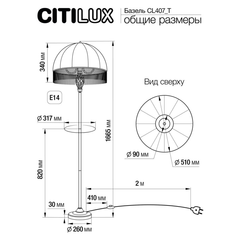 Торшер Citilux CL407921T