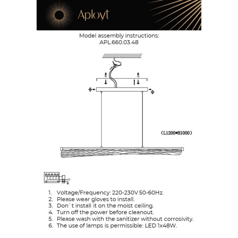 Линейный светильник APLOYT APL.660.03.48