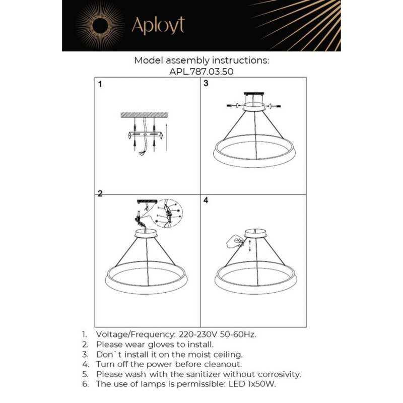 Подвесной светильник APLOYT APL.787.03.50