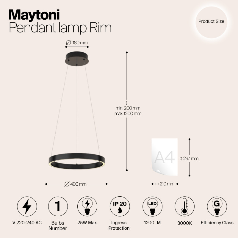 Подвесной светильник Maytoni MOD058PL-L22B3K