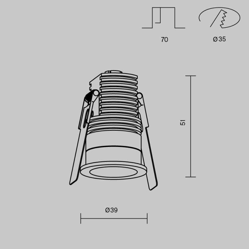 Встраиваемый светильник Maytoni Technical DL059-7W3K-BS