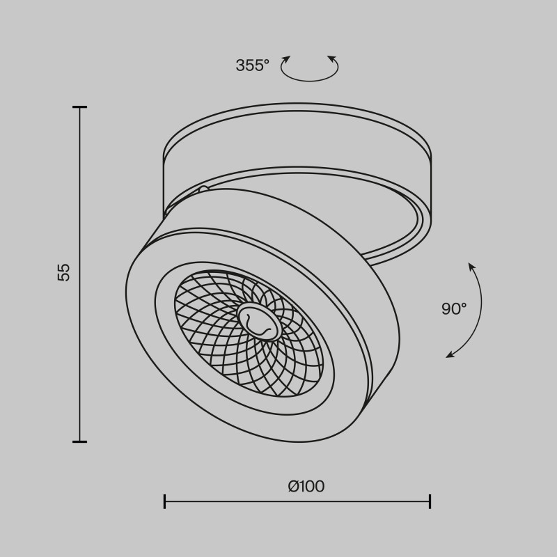 Накладной светильник Maytoni Technical C022CL-12W3K-B-1