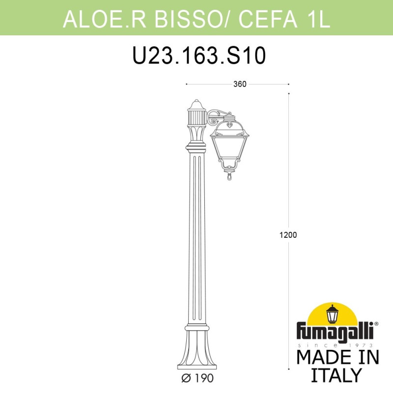 Садово-парковый светильник Fumagalli U23.163.S10.VYF1R
