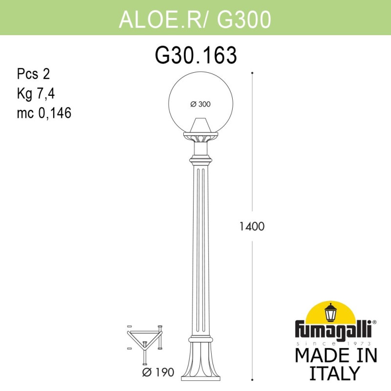 Садово-парковый светильник Fumagalli G30.163.000.BYF1R