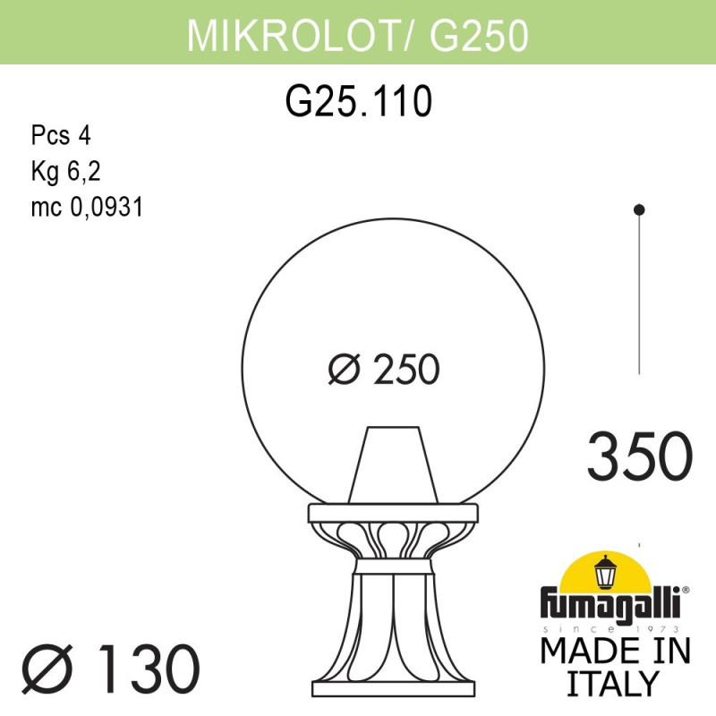 Садово-парковый светильник Fumagalli G25.110.000.VXF1R