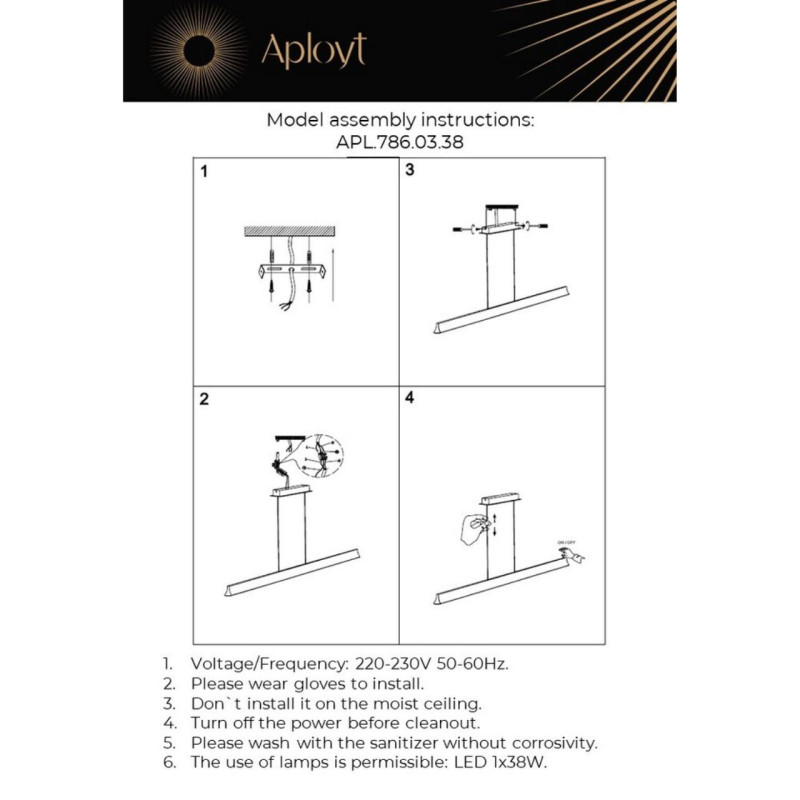 Линейный светильник APLOYT APL.786.03.38