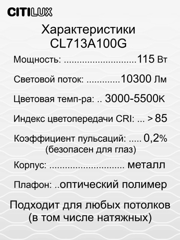 Накладной светильник Citilux CL713A100G