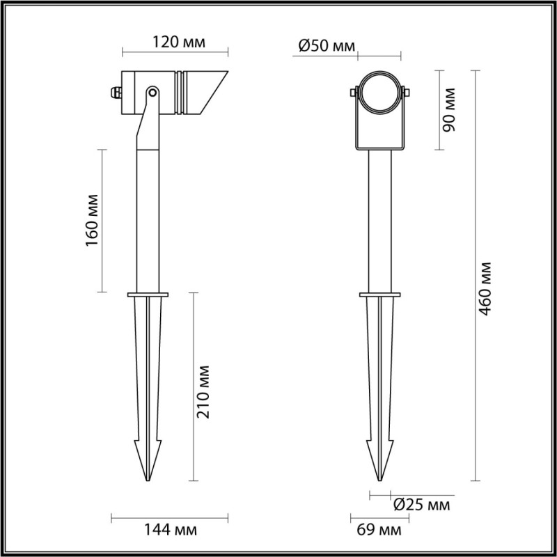 Грунтовый светильник Odeon Light 6648/6GL3