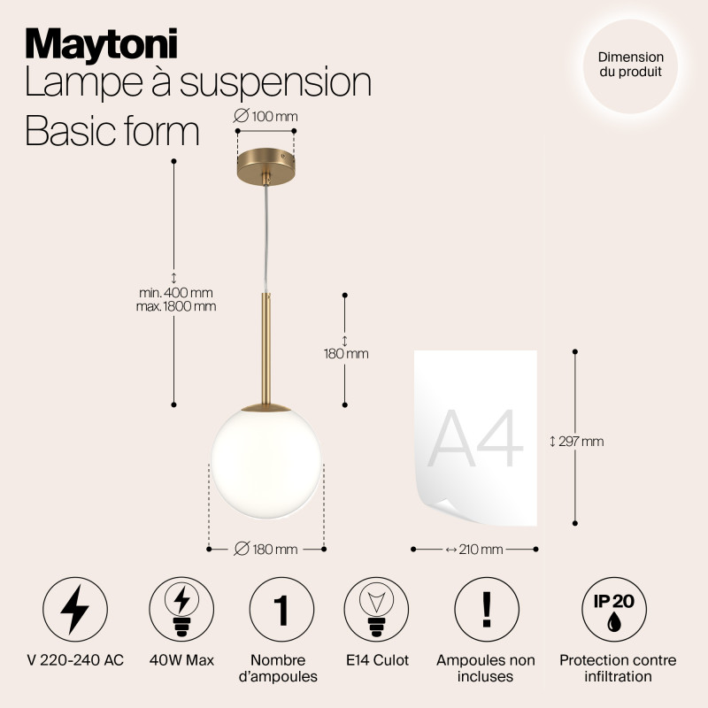 Подвесной светильник Maytoni MOD321PL-01G2